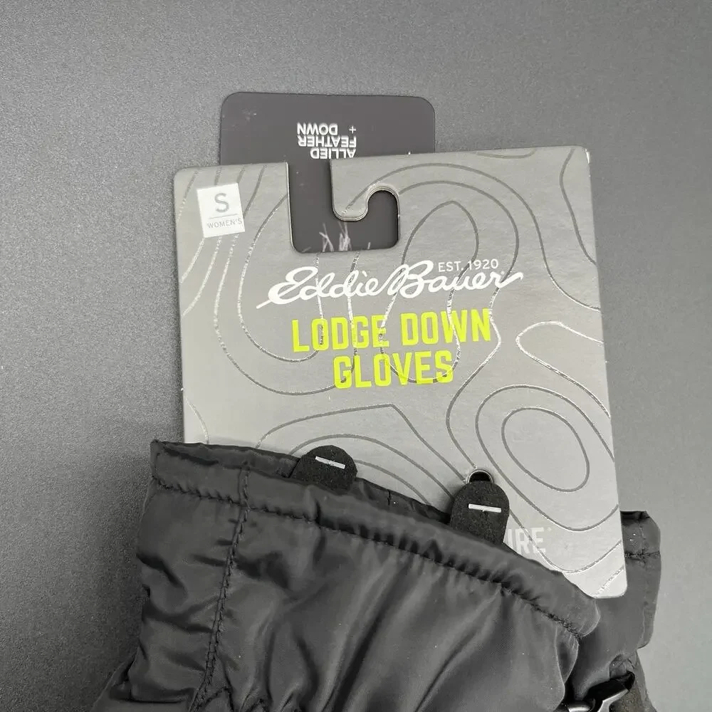 NWT Eddie Bauer Women's Lodge Down Gloves Black - Size Small